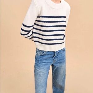 NWOT La Ligne Mini Marin Navy Striped Crew Neck Sweater